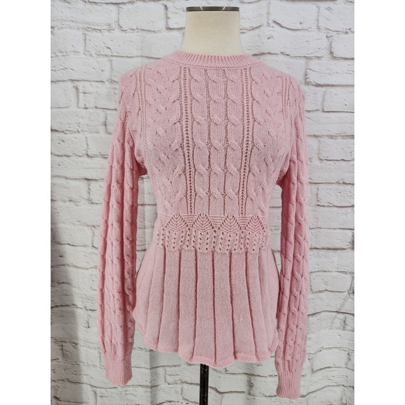 Unbranded Sweaters - Coquette Pink Knit‎ Sweater Women Large Kawaii Dainty Feminine Romantic Ballet
